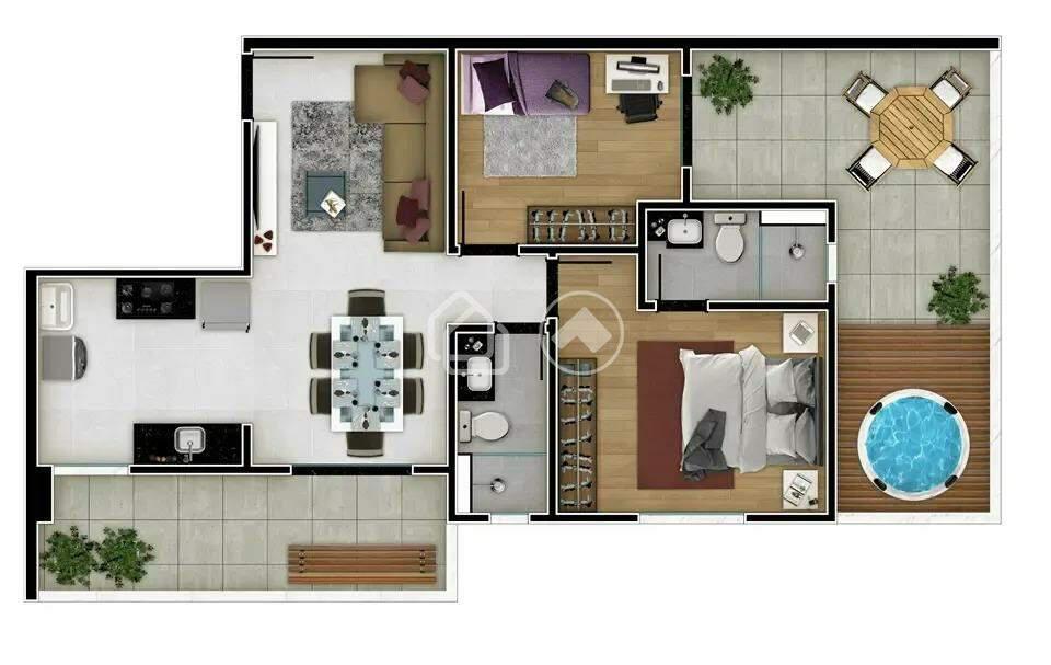 Apartamento, Alto Caiçaras, 2 Quartos, 1 Vaga, 1 Suíte
