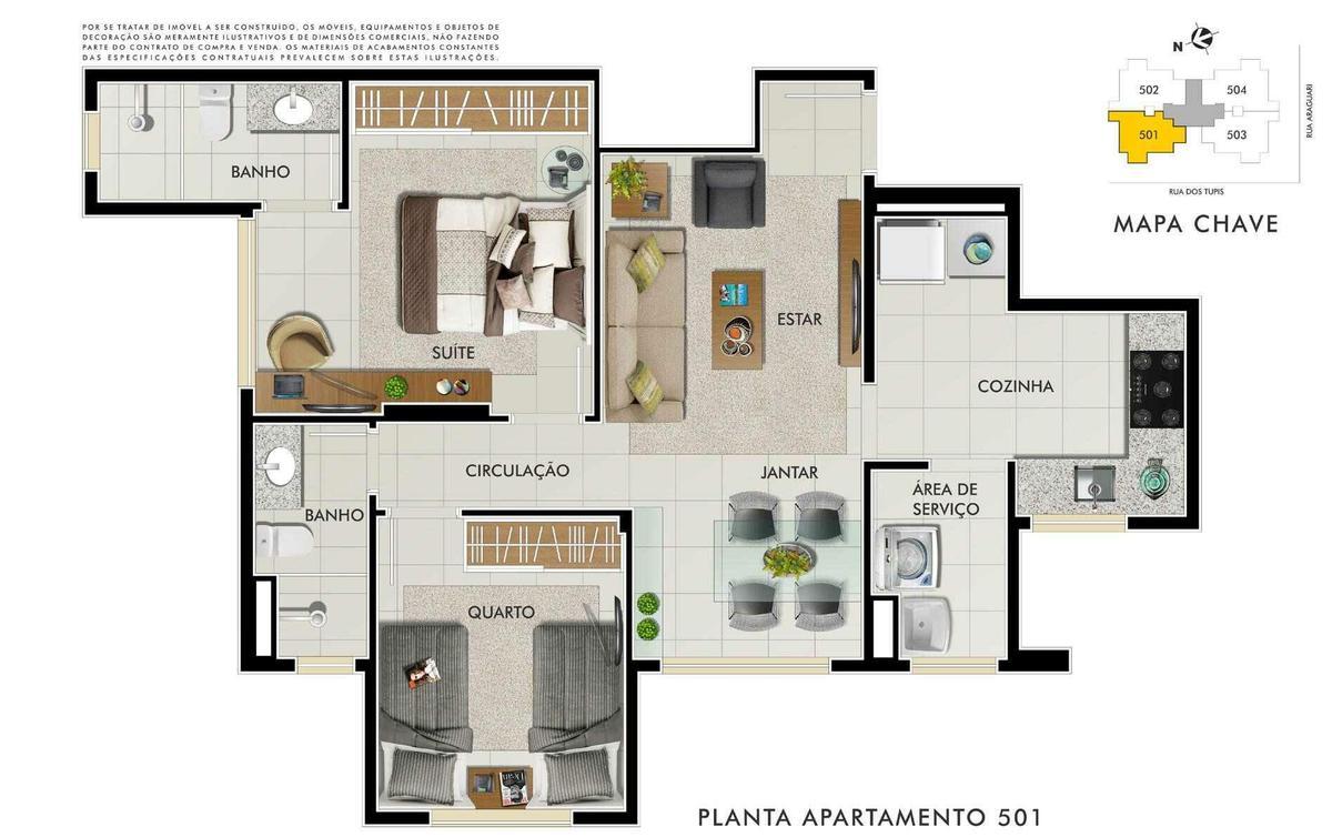 Apartamento, Barro Preto, 1 Quarto, 1 Vaga