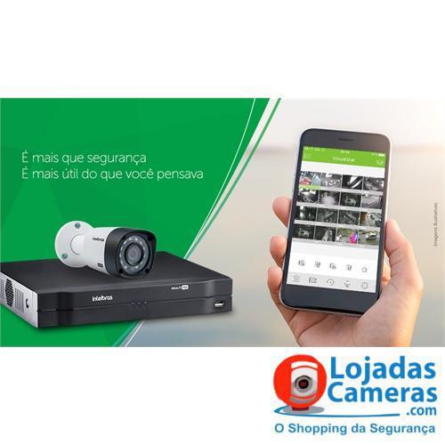 Kit Cftv Completo 04 Câmeras de Segurança Intelbras Dvr 4 Canais + 4 Câmeras Hd 720p + Acessórios