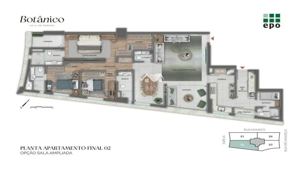 Apartamento, Vale do Sereno, 3 Quartos, 2 Vagas, 1 Suíte