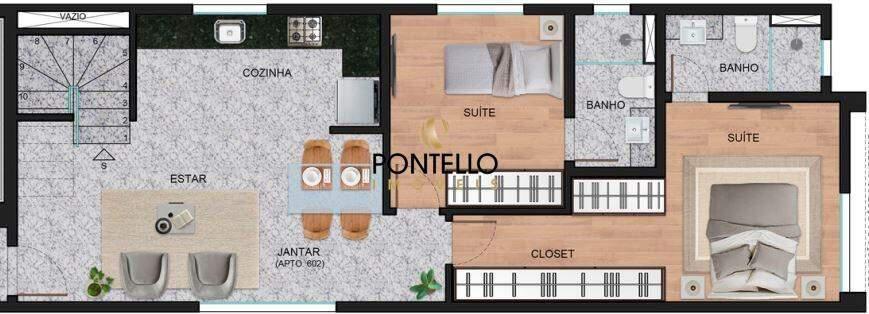 Cobertura, São Pedro, 2 Quartos, 2 Vagas, 2 Suítes