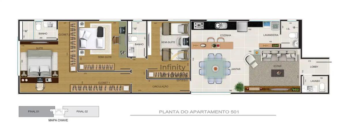 Apartamento, Funcionários, 4 Quartos