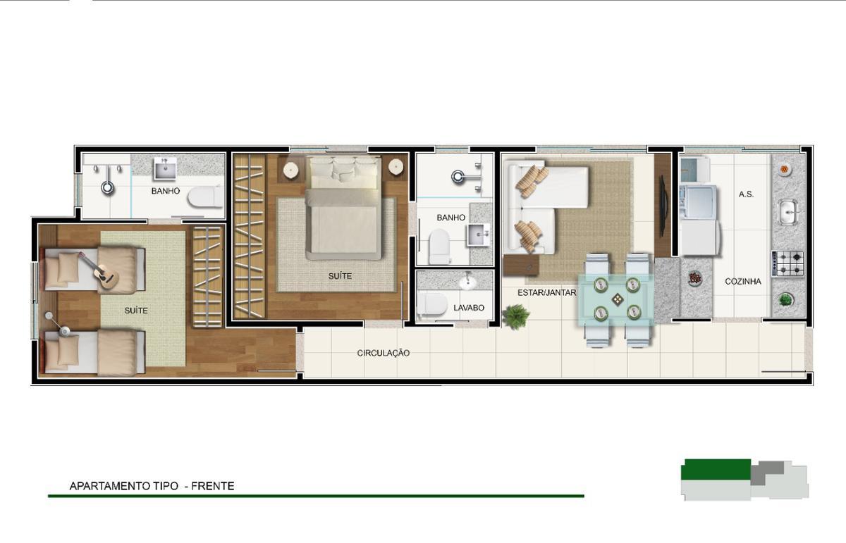 Apartamento, Sion, 2 Quartos, 2 Vagas, 1 Suíte