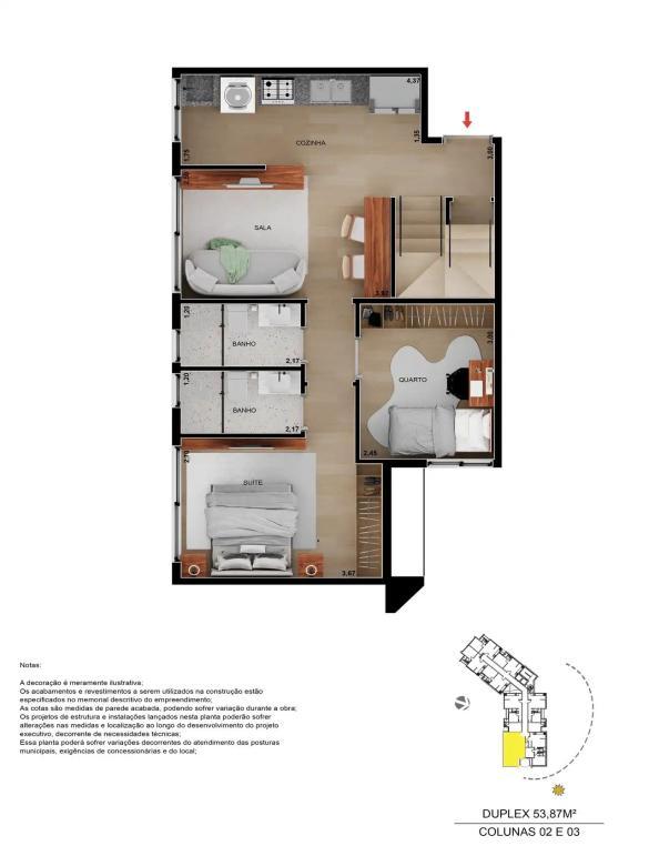 Apartamento, Serra, 1 Quarto, 0 Vaga, 1 Suíte