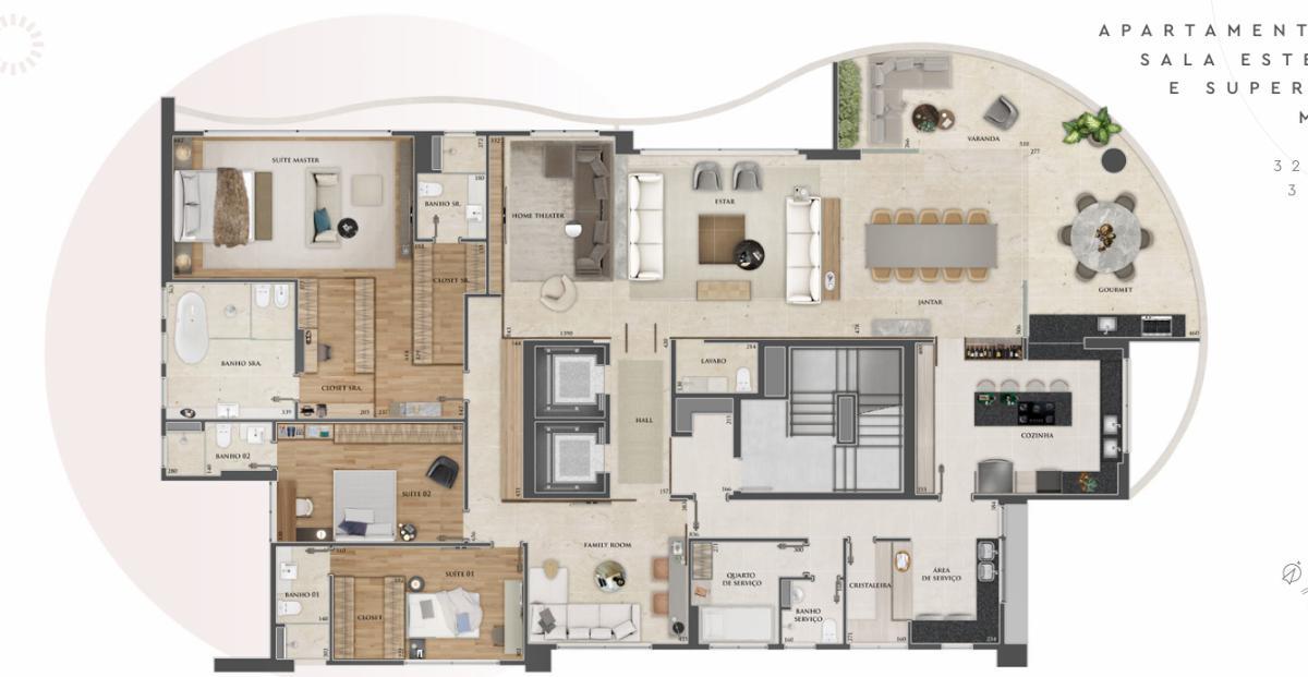 Apartamento, Santa Lúcia, 4 Quartos, 4 Vagas, 4 Suítes