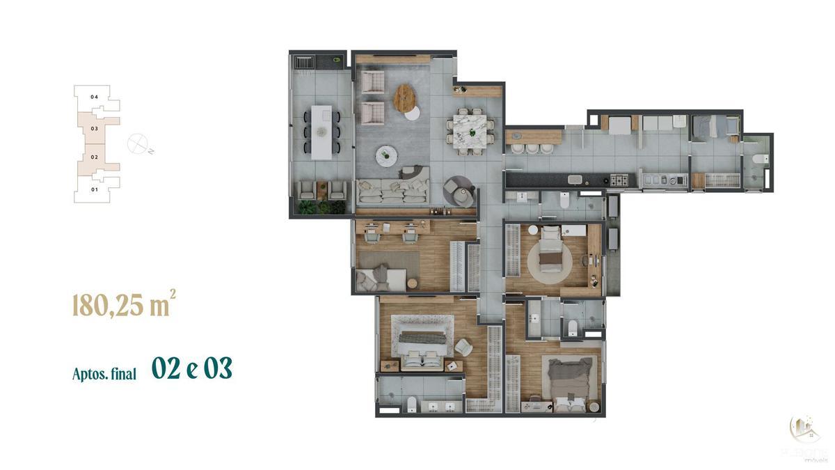 Apartamento, Vila da Serra, 4 Quartos, 3 Vagas, 2 Suítes