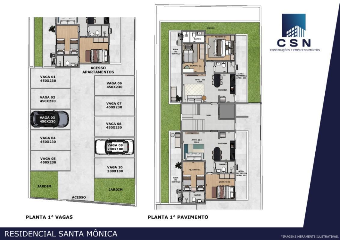 Apartamento, Santa Branca, 2 Quartos, 1 Vaga, 1 Suíte