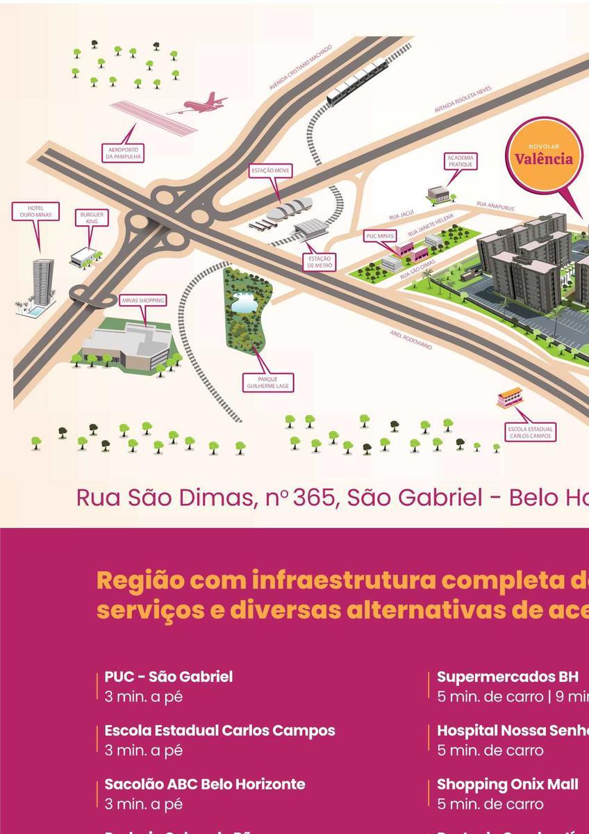 Apartamento, São Gabriel, 2 Quartos, 1 Vaga