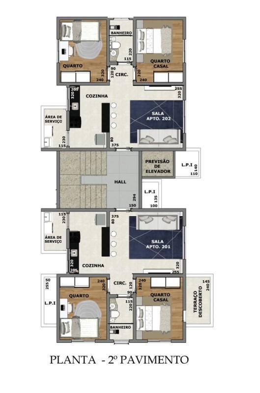 Apartamento, Coqueiros, 2 Quartos, 1 Vaga