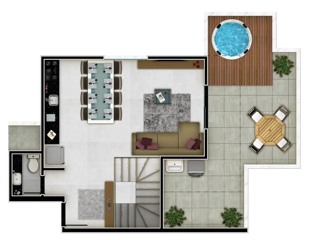 Cobertura, Alto Caiçaras, 3 Quartos, 2 Vagas, 1 Suíte