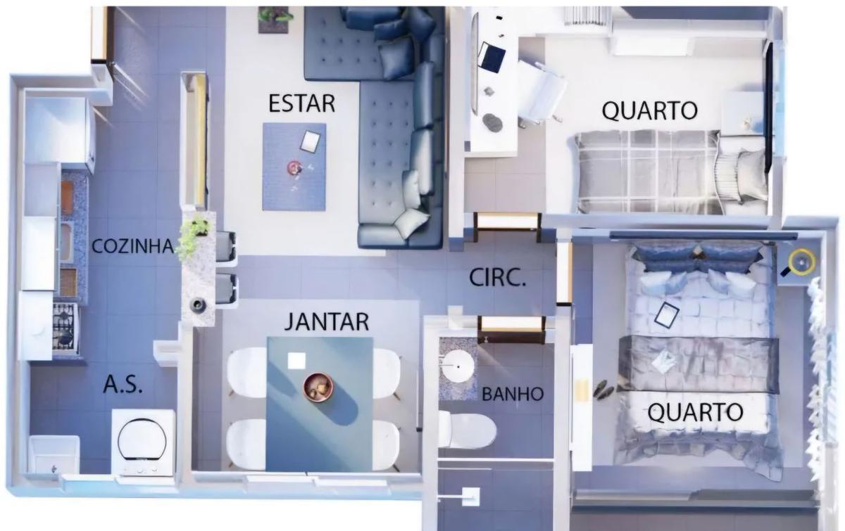 Apartamento, Minaslândia (p Maio), 2 Quartos, 2 Vagas