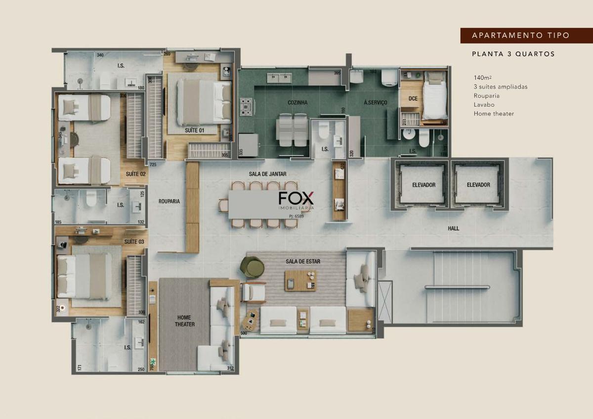 Apartamento, Sion, 4 Quartos, 3 Vagas, 2 Suítes