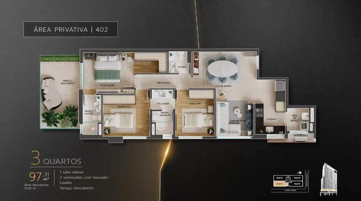 Apartamento, Santo Antônio, 3 Quartos, 2 Vagas, 1 Suíte