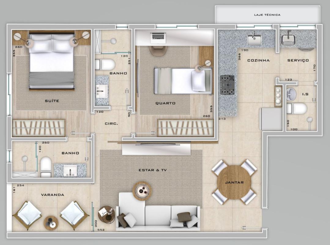 Apartamento, Cidade Nova, 2 Quartos, 2 Vagas, 1 Suíte