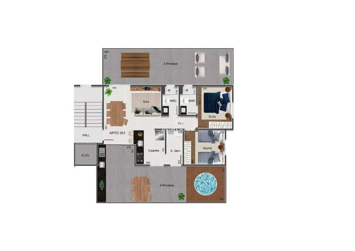 Apartamento, Miramar (barreiro), 2 Quartos, 1 Vaga, 1 Suíte