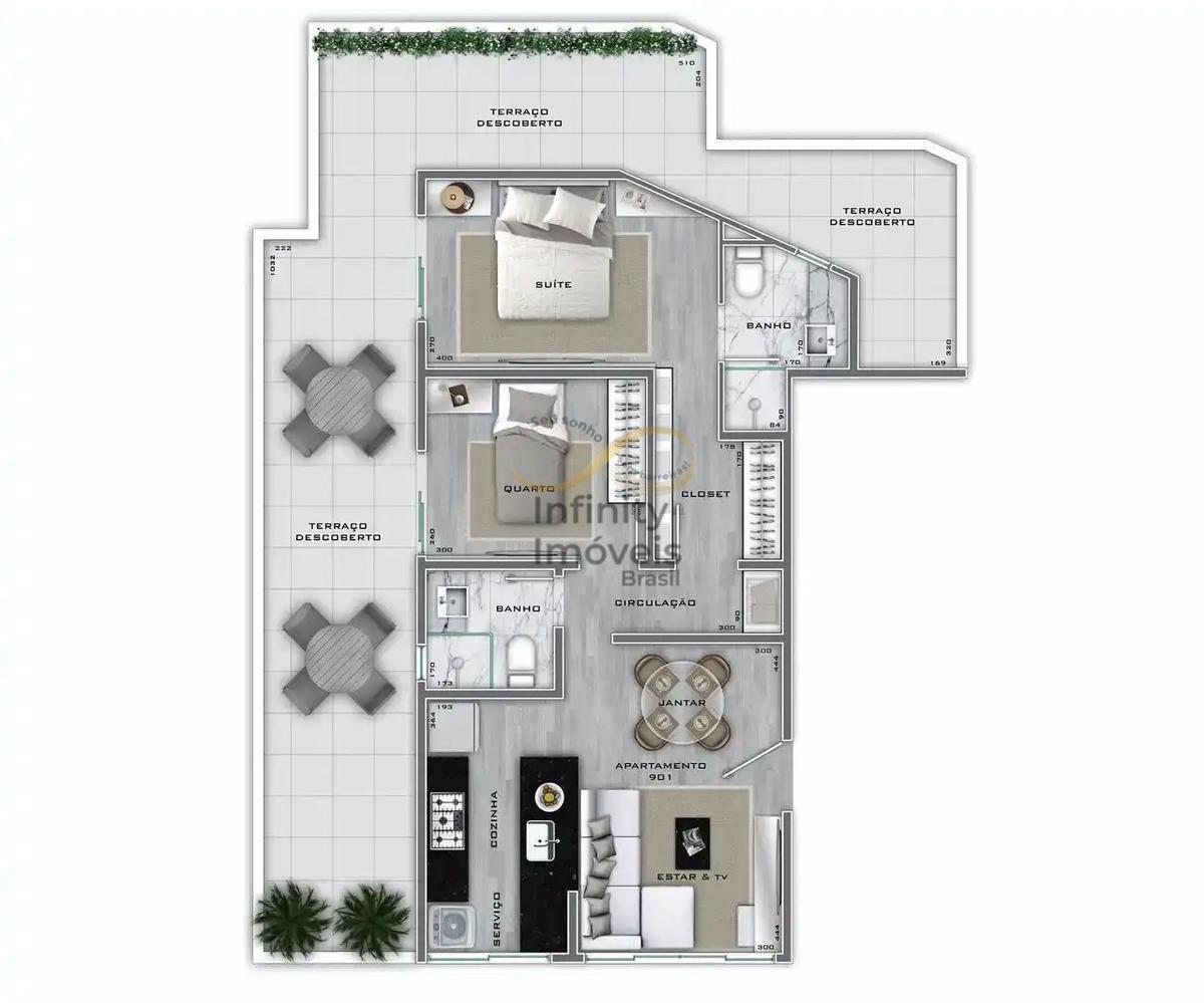 Apartamento, Lourdes, 2 Quartos