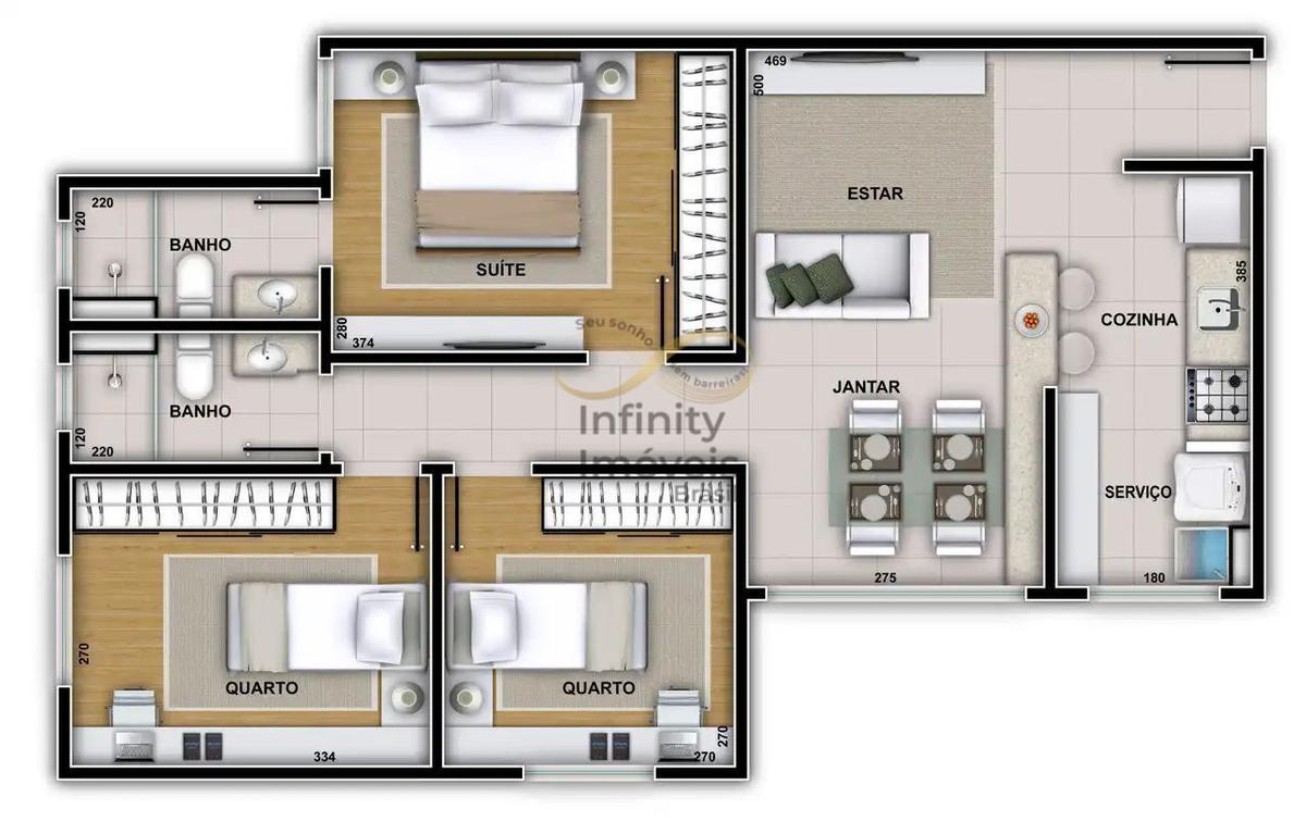 Apartamento, Serra, 3 Quartos