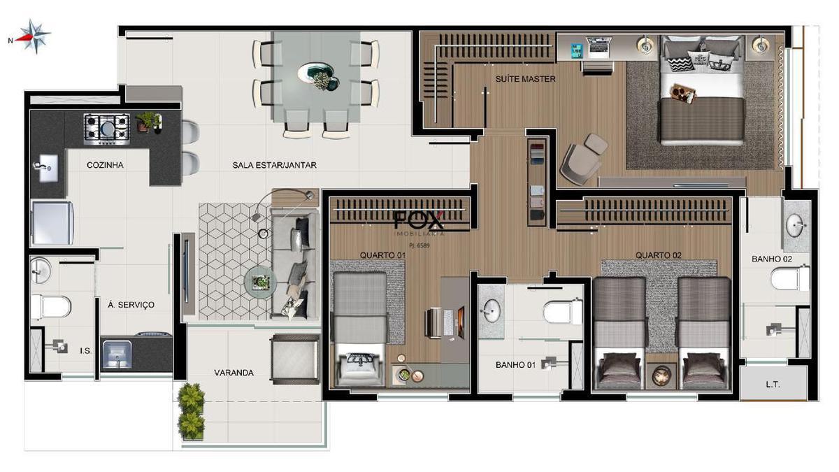 Apartamento, Funcionários, 3 Quartos, 2 Vagas, 1 Suíte