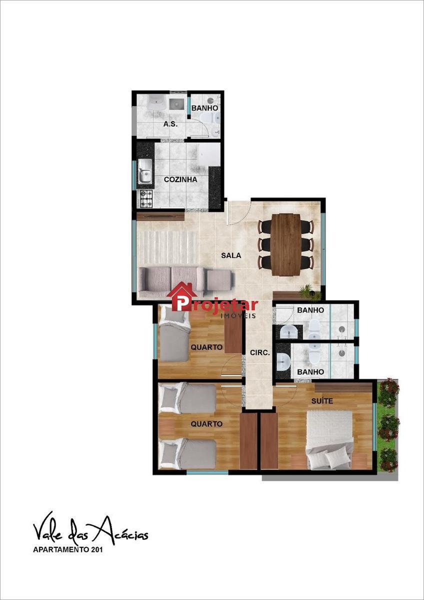 Apartamento, Santa Teresa, 3 Quartos, 2 Vagas, 1 Suíte