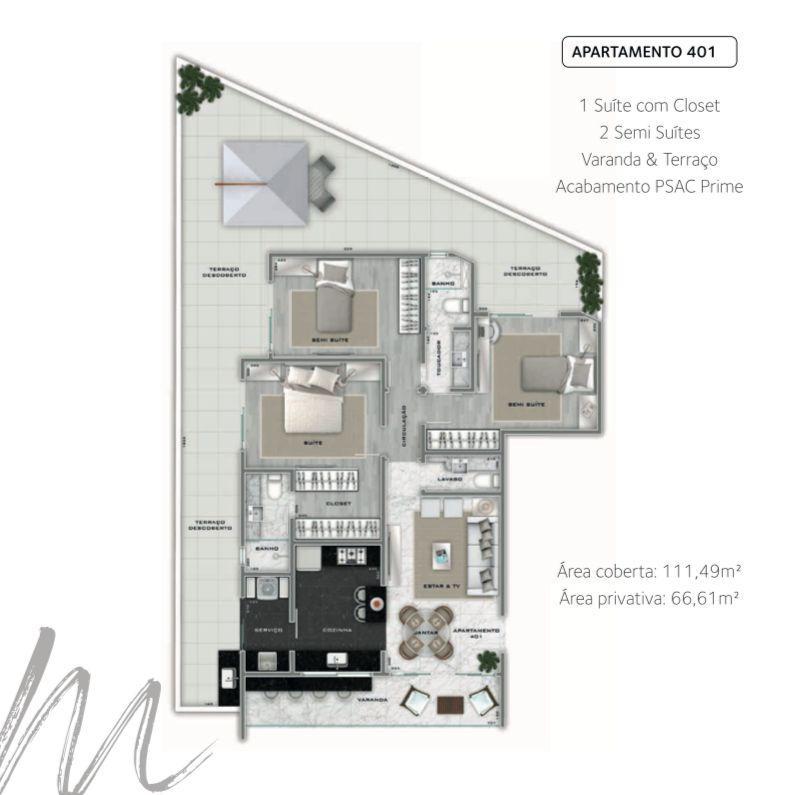 Apartamento, Lourdes, 3 Quartos, 2 Vagas, 1 Suíte