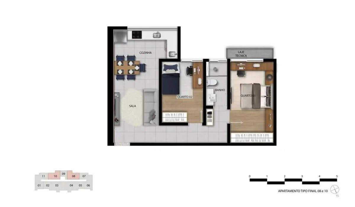Apartamento, Lourdes, 2 Quartos, 1 Vaga