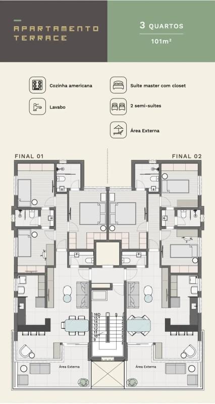 Apartamento, Carmo, 3 Quartos, 2 Vagas