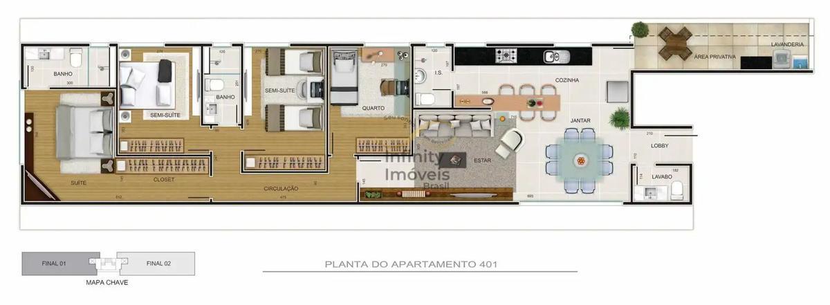 Apartamento, Funcionários, 4 Quartos
