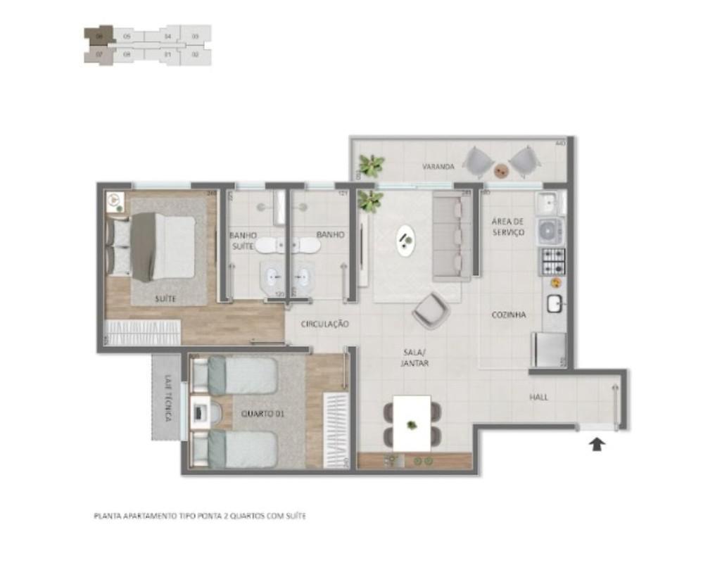 Apartamento, Liberdade, 2 Quartos, 1 Vaga