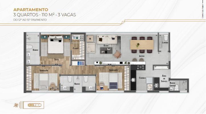 Apartamento, Savassi, 3 Quartos, 3 Vagas, 1 Suíte