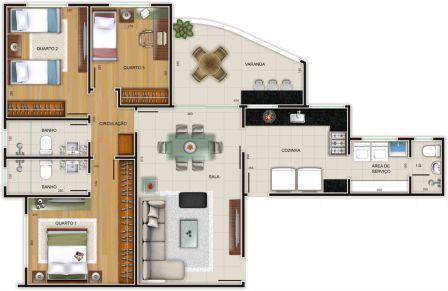 Apartamento, Jaraguá, 3 Quartos, 3 Vagas, 1 Suíte