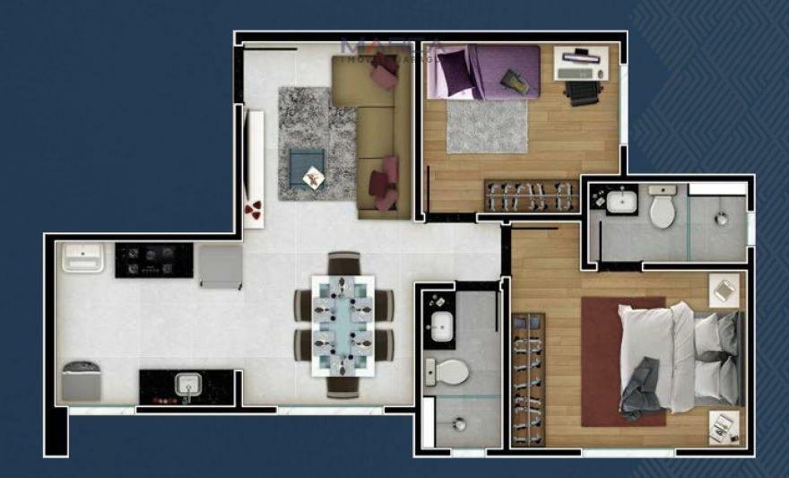 Apartamento, Alto Caiçaras, 2 Quartos, 1 Vaga