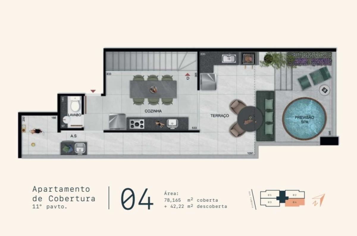 Cobertura, Prado, 2 Quartos, 2 Vagas, 1 Suíte