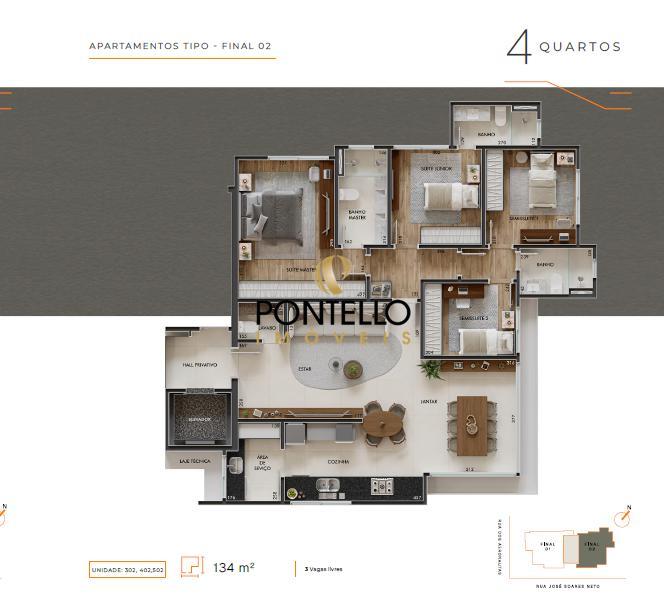 Apartamento, Liberdade, 4 Quartos, 3 Vagas, 2 Suítes