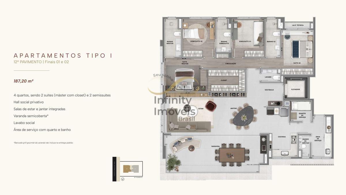 Apartamento, Lourdes, 4 Quartos