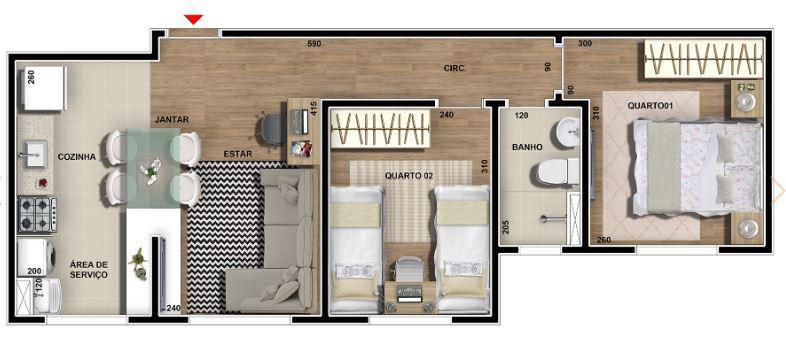 Apartamento, São Damião, 2 Quartos, 47 Vagas