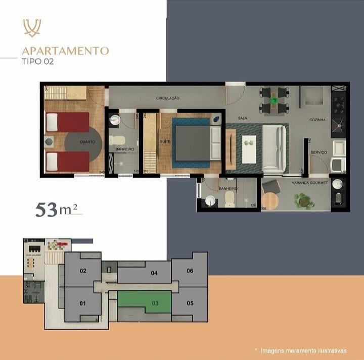 Apartamento, Castelo, 2 Quartos, 1 Vaga, 1 Suíte