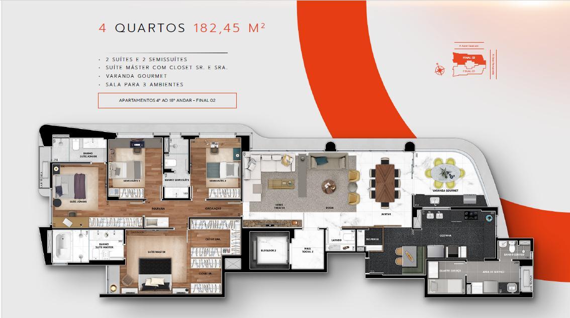 Apartamento, Gutierrez, 4 Quartos, 2 Vagas, 2 Suítes