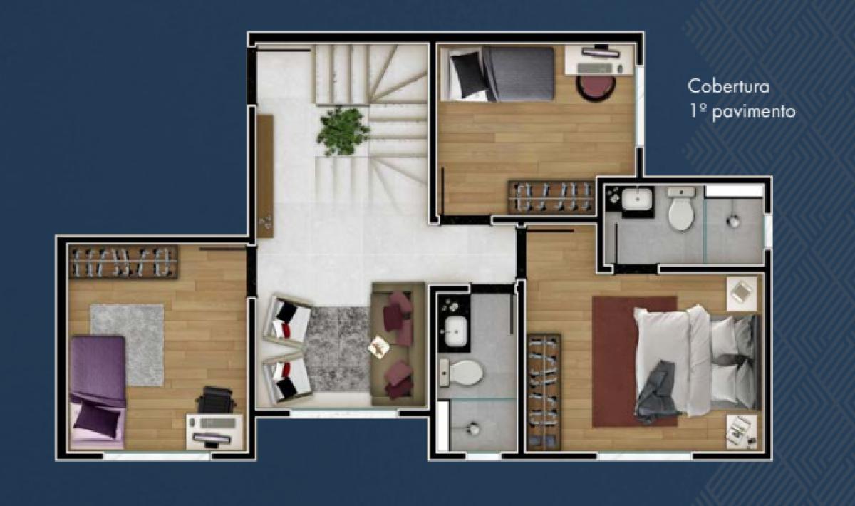 Cobertura, Alto Caiçaras, 3 Quartos, 2 Vagas, 1 Suíte