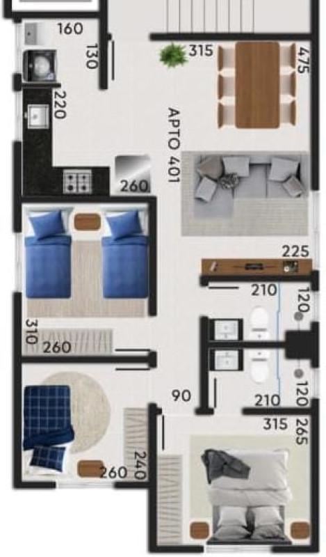 Apartamento, Santa Helena, 3 Quartos, 1 Vaga, 1 Suíte