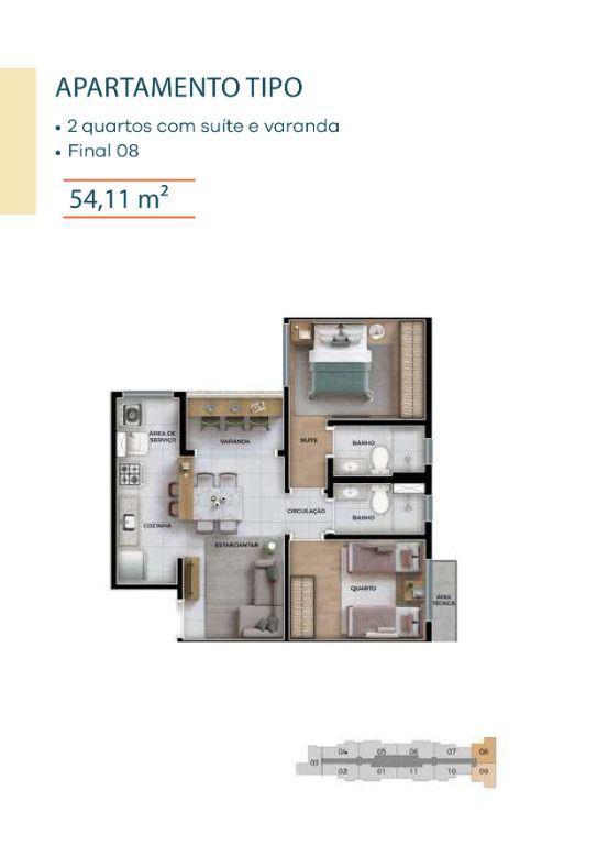 Apartamento, Serrano, 2 Quartos, 1 Vaga