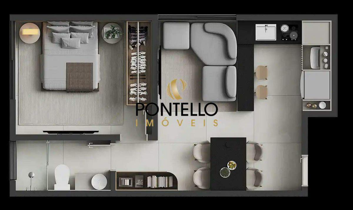 Apartamento, Centro, 1 Quarto, 0 Vaga