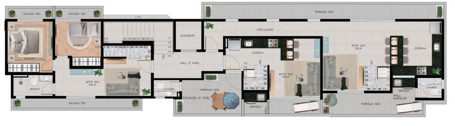 Apartamento, Serra, 2 Quartos, 1 Vaga