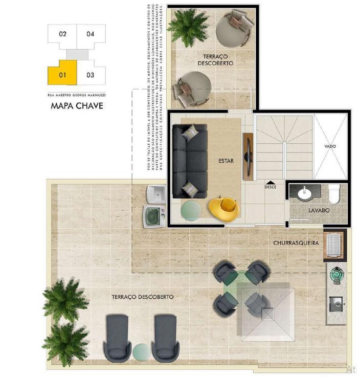 Cobertura, Manacás, 2 Quartos, 2 Vagas, 1 Suíte