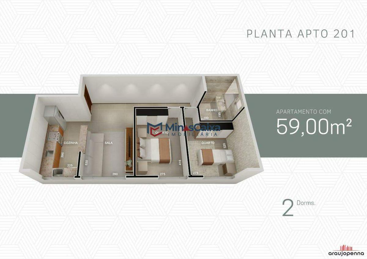 Apartamento, Vila dos Técnicos, 2 Quartos, 1 Vaga, 1 Suíte