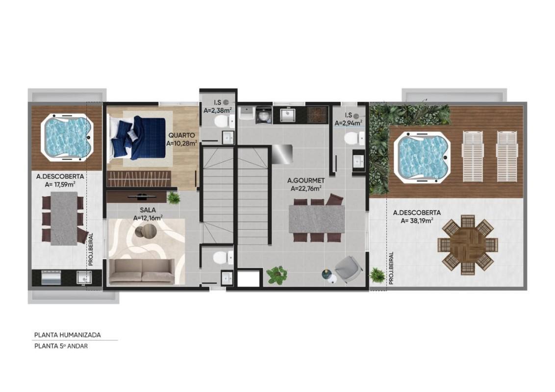 Cobertura, Palmeiras, 3 Quartos, 2 Vagas, 1 Suíte