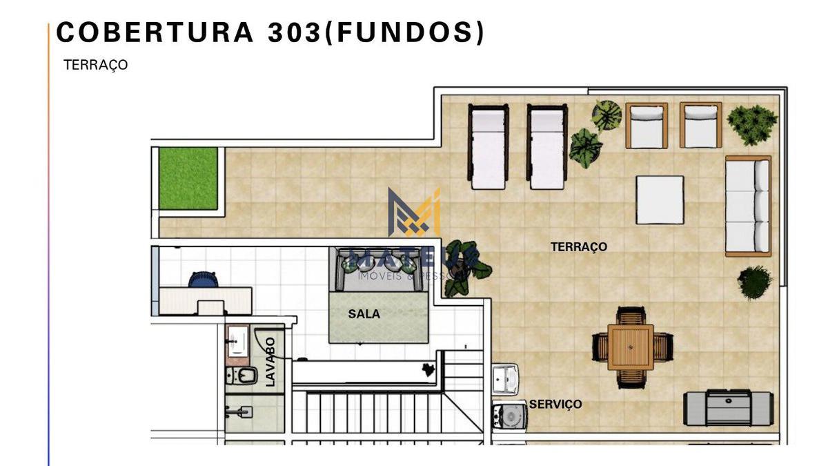 Cobertura, Caiçaras, 3 Quartos, 2 Vagas, 1 Suíte