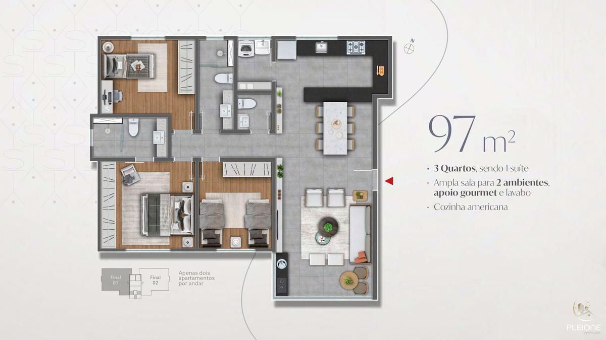 Apartamento, Buritis, 3 Quartos, 2 Vagas, 1 Suíte
