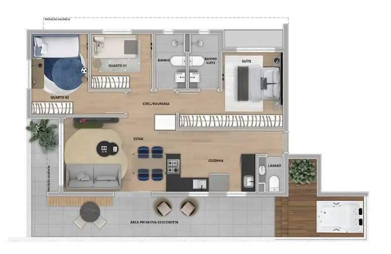 Apartamento, Buritis, 3 Quartos, 2 Vagas, 1 Suíte