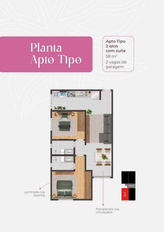 Apartamento, Nova Suíssa, 2 Quartos, 2 Vagas, 1 Suíte