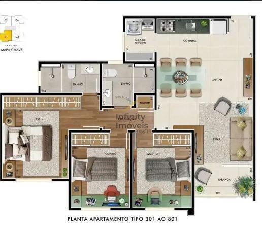 Apartamento, Manacás, 3 Quartos